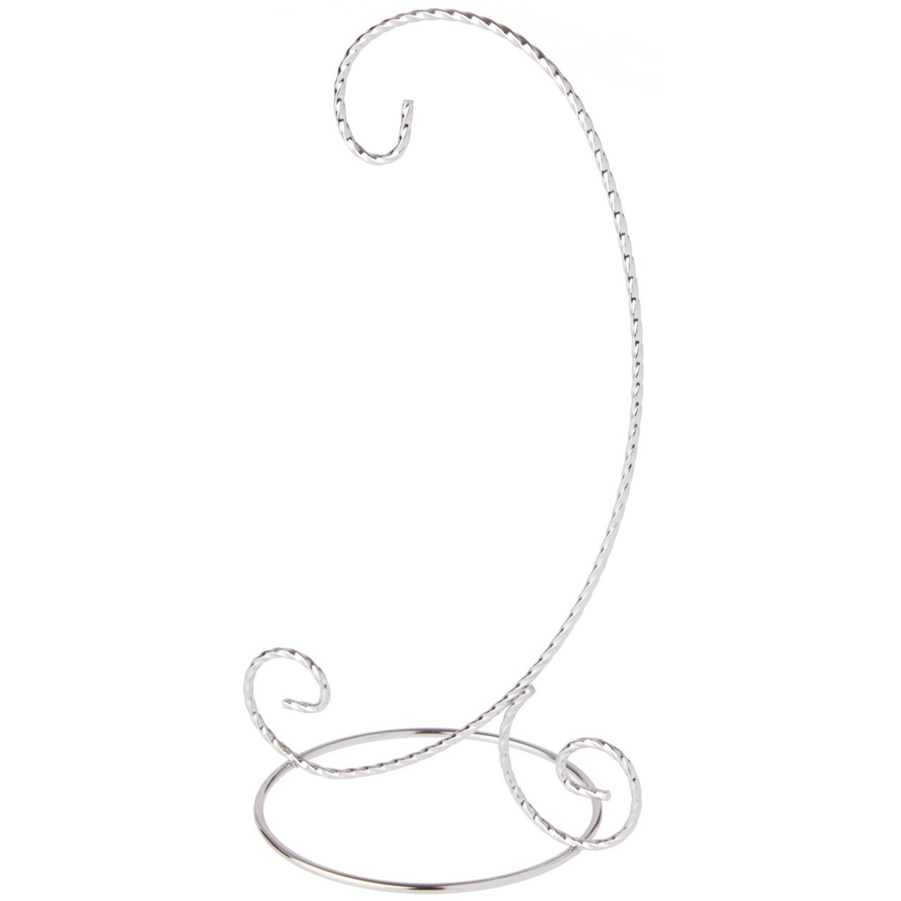 Bard's Twisted Silver Ornament Stand, Medium, 9.5" H x 5.5" W x 5.5" D